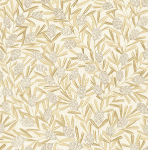 Zulma Gold Decorative Botanical Wallpaper by A-Street Prints