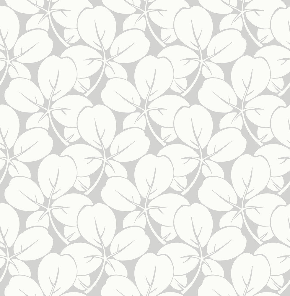 Robert Light Grey Clover Wallpaper by A-Street Prints Revival Covers about 56.4 square feet 20.5-in by 33-ft long roll Unpasted 6.8 - Fabric Carolina -