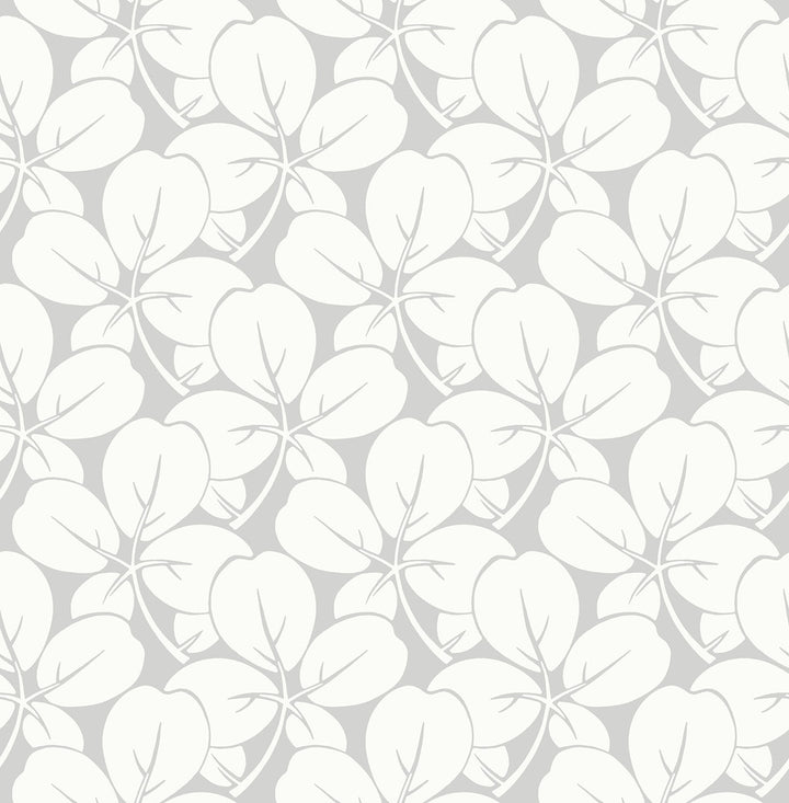 Robert Light Grey Clover Wallpaper by A-Street Prints Revival Covers about 56.4 square feet 20.5-in by 33-ft long roll Unpasted 6.8 - Fabric Carolina -
