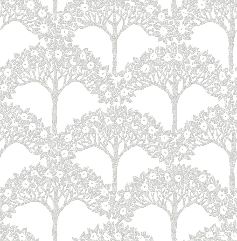 Dawson Light Grey Magnolia Tree Wallpaper by A-Street Prints Revival Covers about 56.4 square feet 20.5-in by 33-ft long roll Unpasted 20.9 - Fabric Carolina -