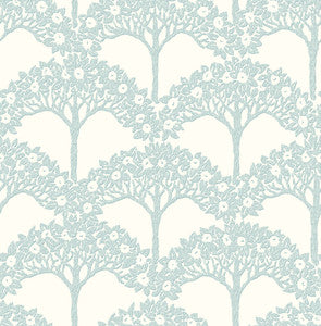 Dawson Turquoise Magnolia Tree Wallpaper by A-Street Prints