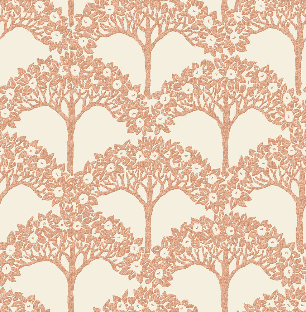 Dawson Rust Magnolia Tree Wallpaper by A-Street Prints Revival Covers about 56.4 square feet 20.5-in by 33-ft long roll Unpasted 20.9 - Fabric Carolina -