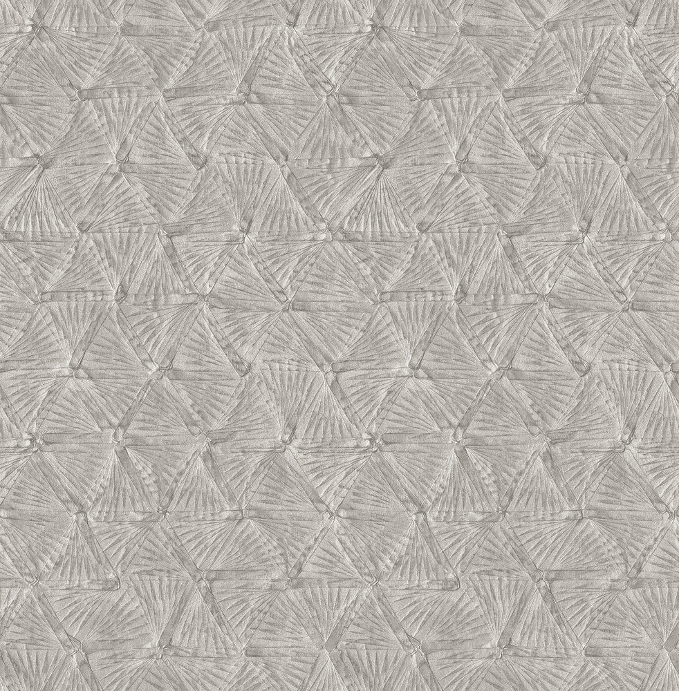 Wright Pewter Textured Triangle Wallpaper by A-Street Prints Revival Covers about 56.4 square feet 20.5-in by 33-ft long roll Unpasted 20.9 - Fabric Carolina -