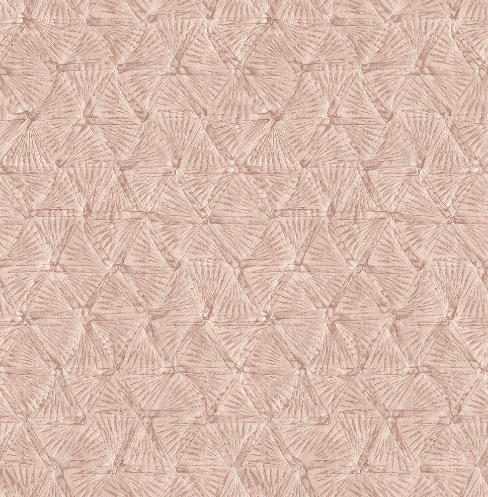 Wright Rose Gold Textured Triangle Wallpaper by A-Street Prints Revival Covers about 56.4 square feet 20.5-in by 33-ft long roll Unpasted 20.9 - Fabric Carolina -