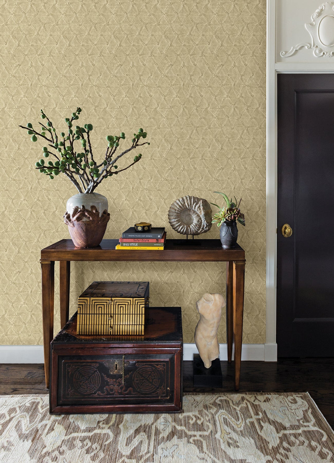 Wright Gold Textured Triangle Wallpaper by A-Street Prints Designer