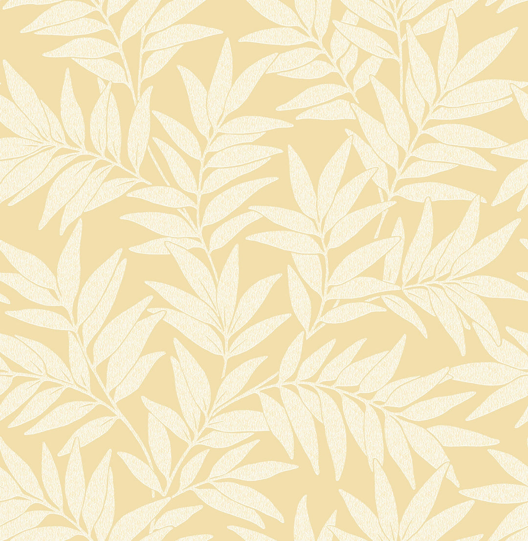 Morris Yellow Leaf Wallpaper by A-Street Prints Designer