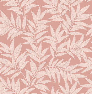 Morris Pink Leaf Wallpaper by A-Street Prints