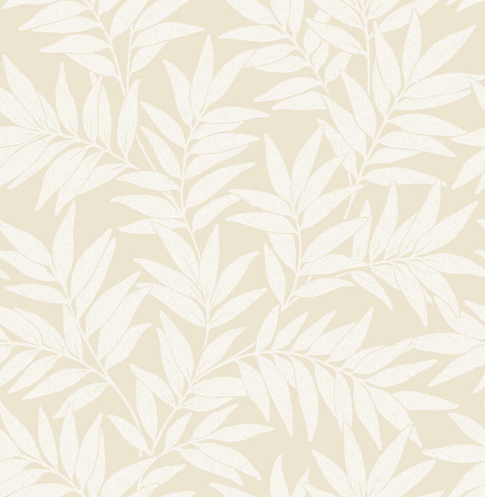 Morris Taupe Leaf Wallpaper by A-Street Prints Revival Covers about 56.4 square feet 20.5-in by 33-ft long roll Unpasted 20.9 - Fabric Carolina -
