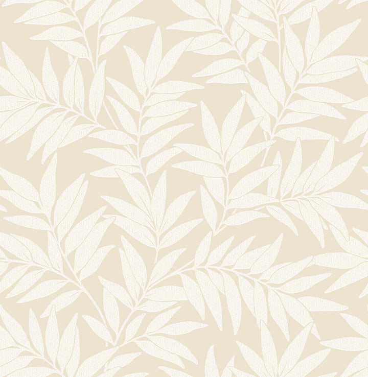 Morris Taupe Leaf Wallpaper by A-Street Prints Revival Covers about 56.4 square feet 20.5-in by 33-ft long roll Unpasted 20.9 - Fabric Carolina -