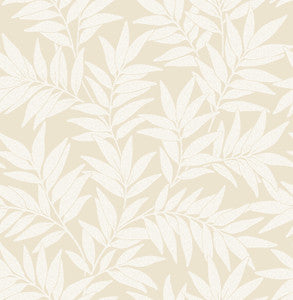 Morris Taupe Leaf Wallpaper by A-Street Prints