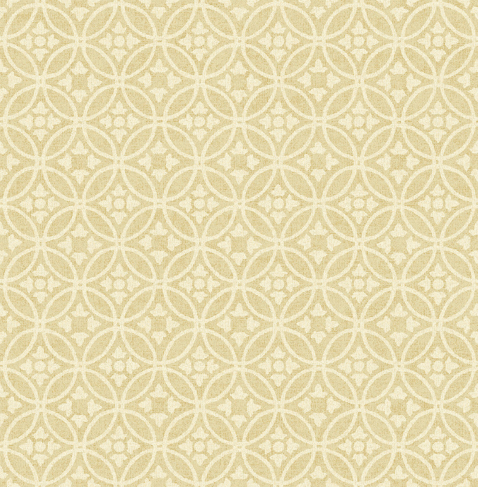 Larsson Gold Ogee Wallpaper by A-Street Prints Revival Covers about 56.4 square feet 20.5-in by 33-ft long roll Unpasted 20.9 - Fabric Carolina -