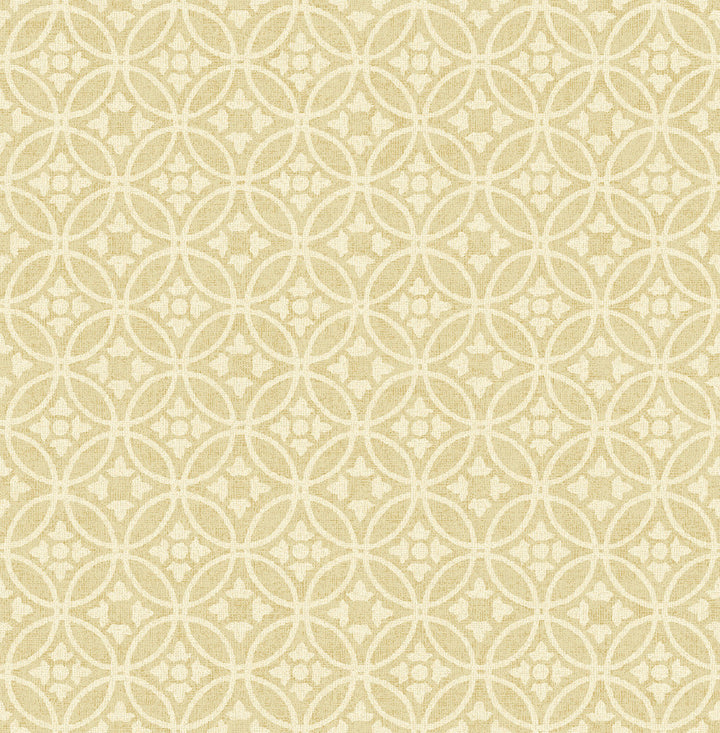 Larsson Gold Ogee Wallpaper by A-Street Prints Revival Covers about 56.4 square feet 20.5-in by 33-ft long roll Unpasted 20.9 - Fabric Carolina -
