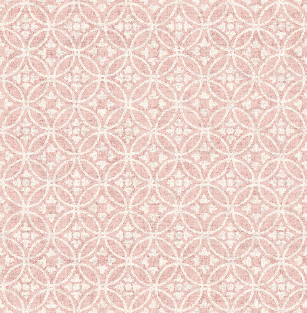 Larsson Pink Ogee Wallpaper by A-Street Prints Designer