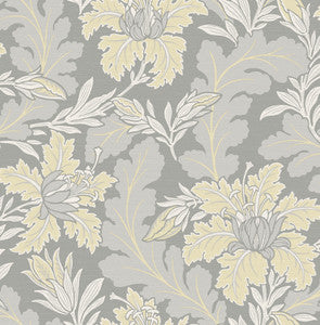 Butterfield Light Grey Floral Wallpaper by A-Street Prints
