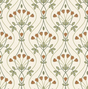 Dard Green Tulip Ogee Wallpaper by A-Street Prints