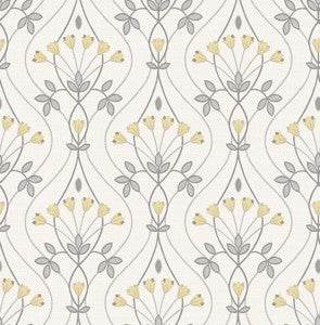 Dard Grey Tulip Ogee Wallpaper by A-Street Prints