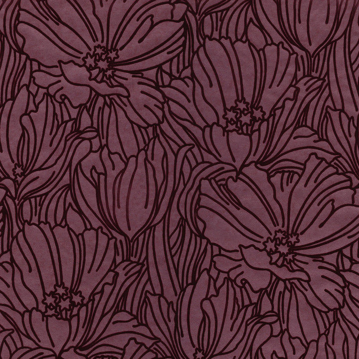 Selwyn Flock Burgundy Floral Wallpaper by A-Street Prints Revival Covers about 56.4 square feet 20.5-in by 33-ft long roll Unpasted 21 - Fabric Carolina -