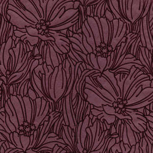 Selwyn Flock Burgundy Floral Wallpaper by A-Street Prints