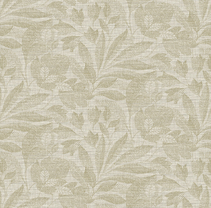 Lei Neutral Etched Leaves Wallpaper by A-Street Prints Dimensions Covers about 60.8 square feet 27-in by 27-ft long roll Unpasted 27 - Fabric Carolina -