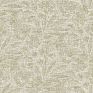 Lei Neutral Etched Leaves Wallpaper by A-Street Prints