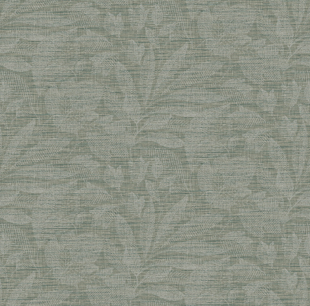 Lei Jade Etched Leaves Wallpaper by A-Street Prints Dimensions Covers about 60.8 square feet 27-in by 27-ft long roll Unpasted 27 - Fabric Carolina -