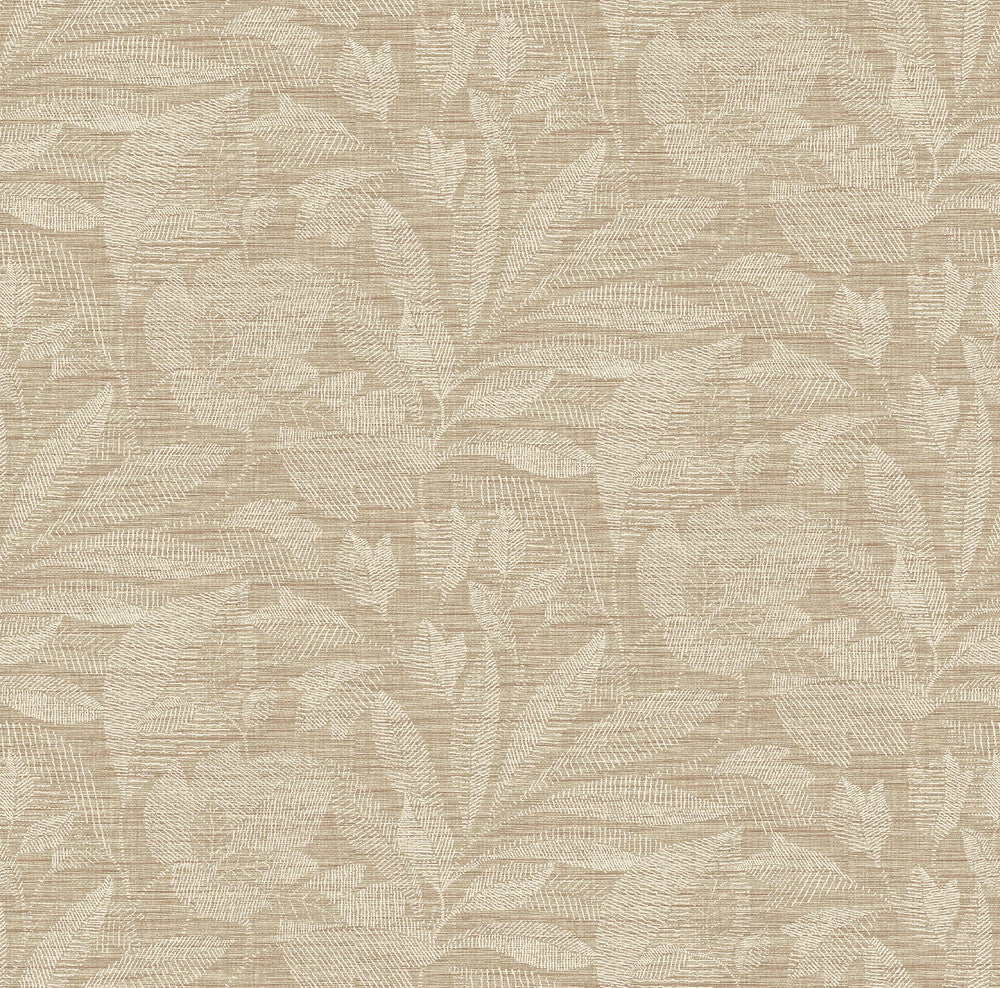 Lei Wheat Etched Leaves Wallpaper by A-Street Prints Dimensions Covers about 60.8 square feet 27-in by 27-ft long roll Unpasted 27 - Fabric Carolina -