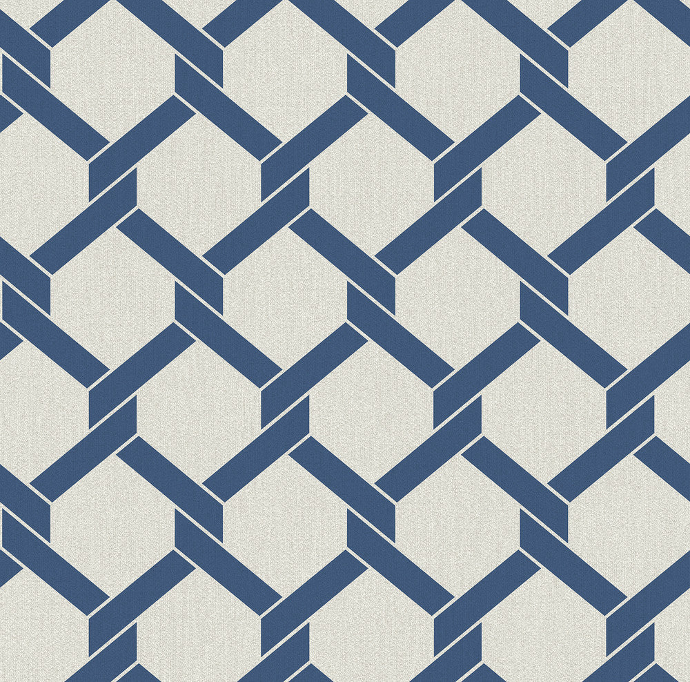 Payton Blue Hexagon Trellis Wallpaper by A-Street Prints Dimensions Covers about 60.8 square feet 27-in by 27-ft long roll Unpasted 25.2 - Fabric Carolina -