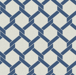 Payton Blue Hexagon Trellis Wallpaper by A-Street Prints