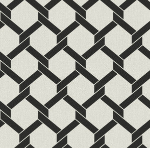 Payton Black Hexagon Trellis Wallpaper by A-Street Prints
