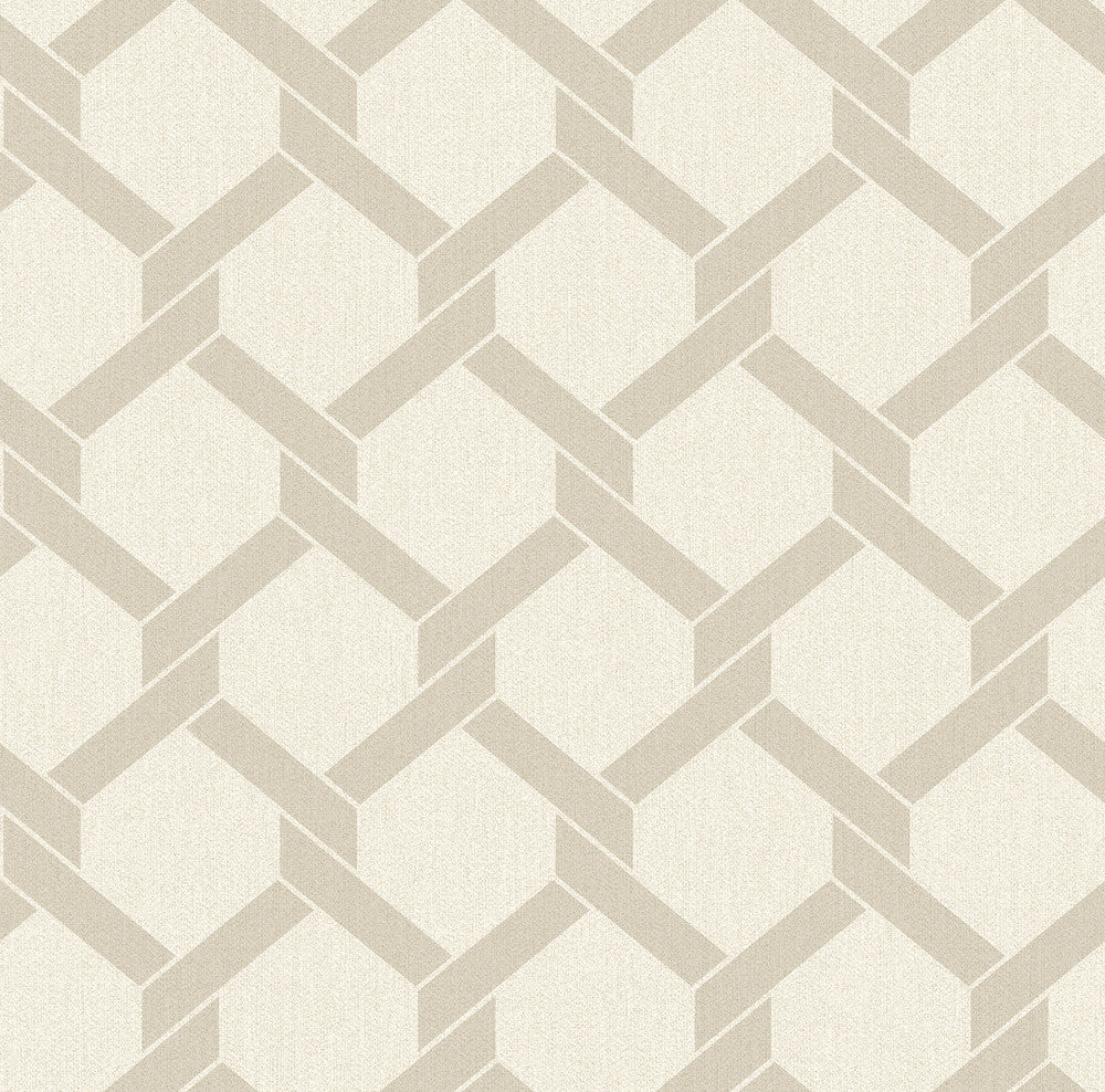 Payton Beige Hexagon Trellis Wallpaper by A-Street Prints Dimensions Covers about 60.8 square feet 27-in by 27-ft long roll Unpasted 25.2 - Fabric Carolina -