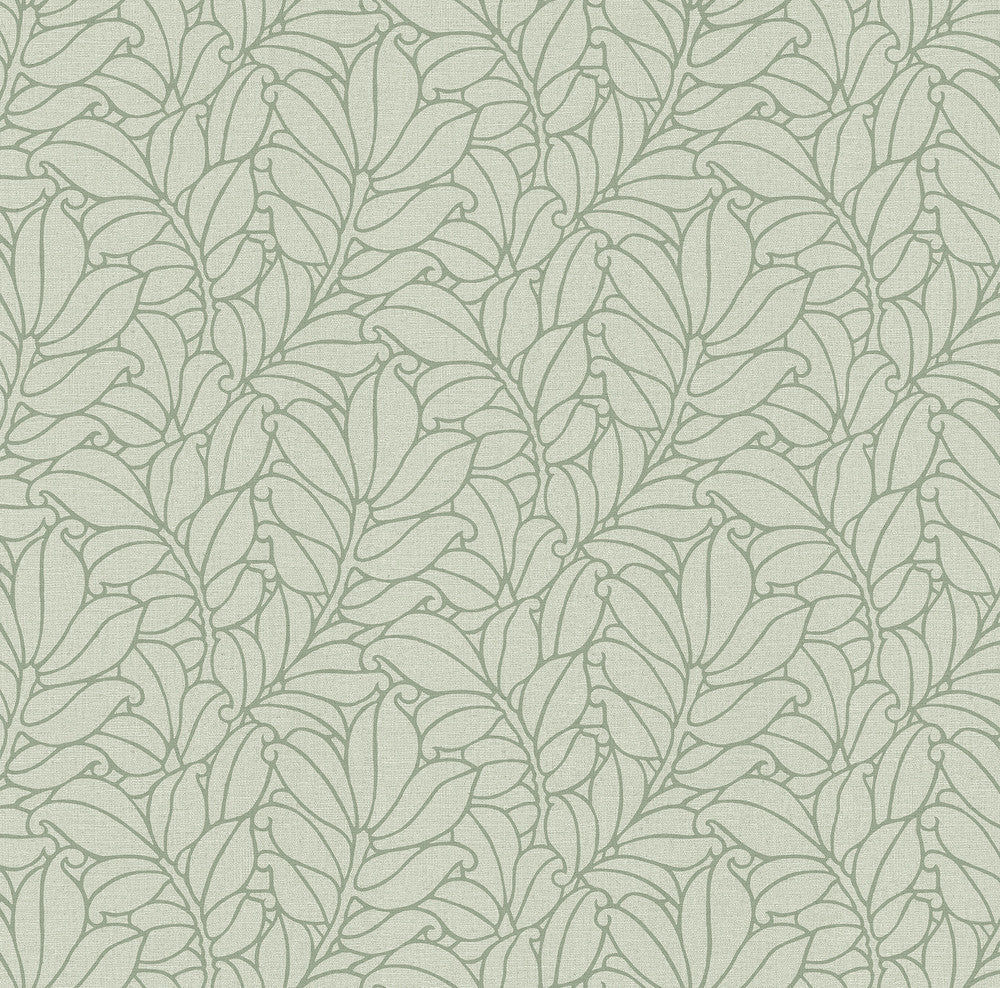 Coraline Green Leaf Wallpaper by A-Street Prints Dimensions Covers about 60.8 square feet 27-in by 27-ft long roll Unpasted 25.2 - Fabric Carolina -