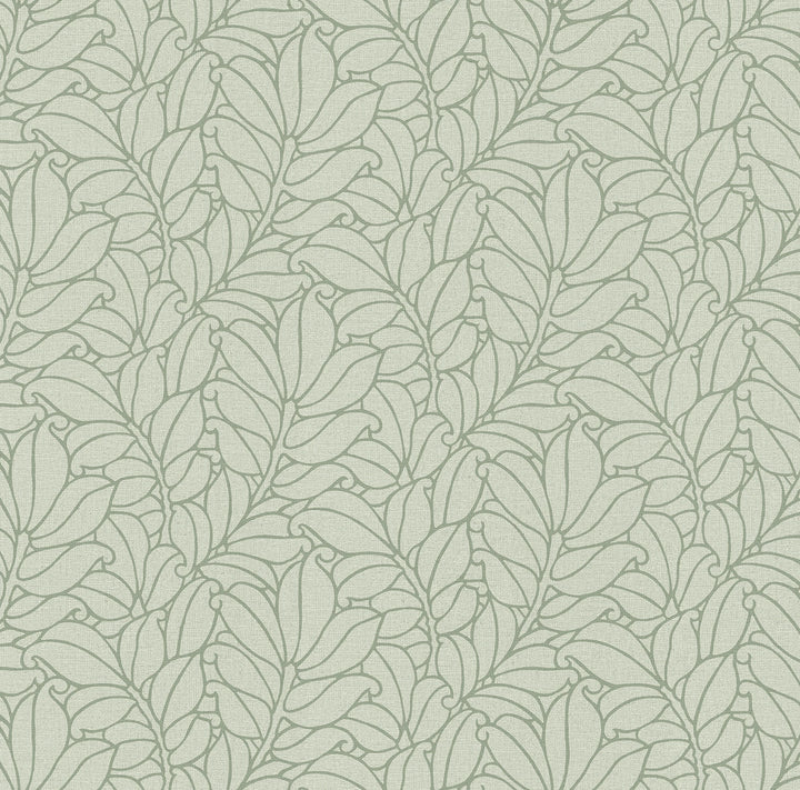 Coraline Green Leaf Wallpaper by A-Street Prints Dimensions Covers about 60.8 square feet 27-in by 27-ft long roll Unpasted 25.2 - Fabric Carolina -