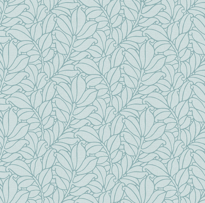 Coraline Teal Leaf Wallpaper by A-Street Prints Dimensions Covers about 60.8 square feet 27-in by 27-ft long roll Unpasted 25.2 - Fabric Carolina -