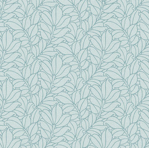 Coraline Teal Leaf Wallpaper by A-Street Prints