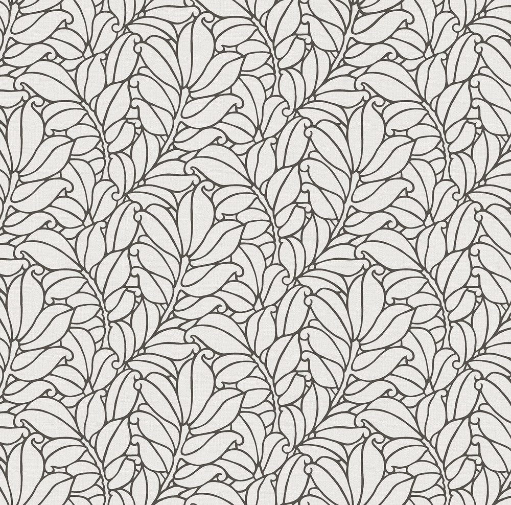 Coraline White Leaf Wallpaper by A-Street Prints Dimensions Covers about 60.8 square feet 27-in by 27-ft long roll Unpasted 25.2 - Fabric Carolina -