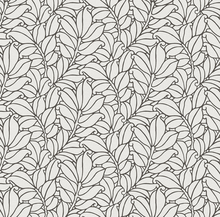 Coraline White Leaf Wallpaper by A-Street Prints Dimensions Covers about 60.8 square feet 27-in by 27-ft long roll Unpasted 25.2 - Fabric Carolina -