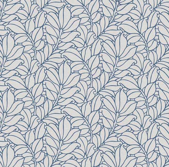 Coraline Blue Leaf Wallpaper by A-Street Prints Dimensions Covers about 60.8 square feet 27-in by 27-ft long roll Unpasted 25.2 - Fabric Carolina -