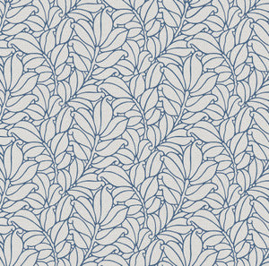 Coraline Blue Leaf Wallpaper by A-Street Prints
