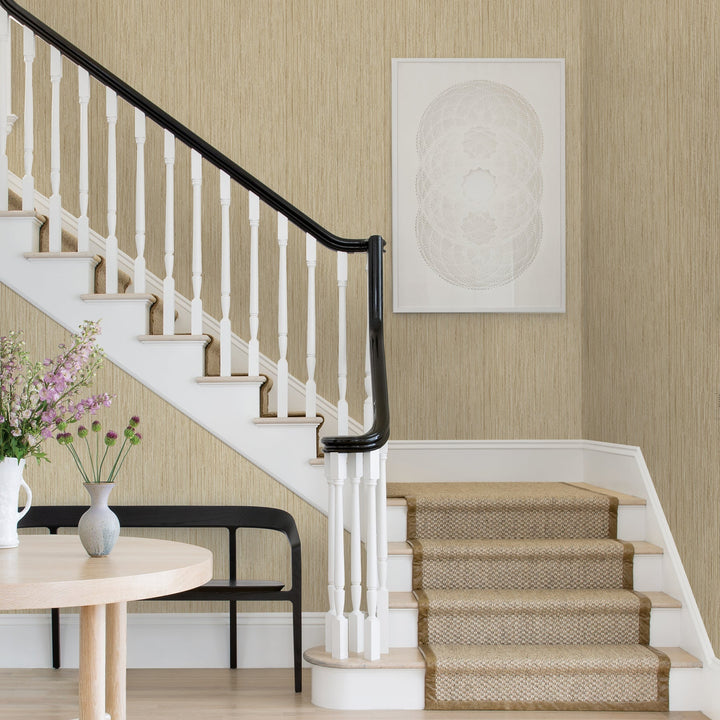 Justina Wheat Faux Grasscloth Wallpaper by A-Street Prints Designer