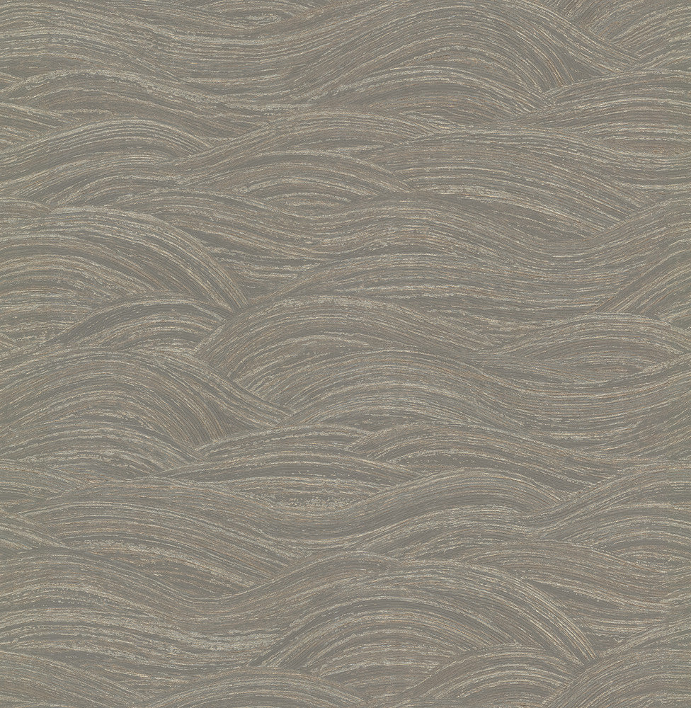 Leith Grey Zen Waves Wallpaper by A-Street Prints Dimensions Covers about 57.5 square feet 20.9-in by 33-ft long roll Unpasted 20.9 - Fabric Carolina -