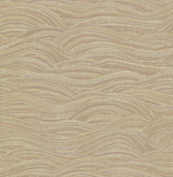 Leith Gold Zen Waves Wallpaper by A-Street Prints Dimensions Covers about 57.5 square feet 20.9-in by 33-ft long roll Unpasted 20.9 - Fabric Carolina -