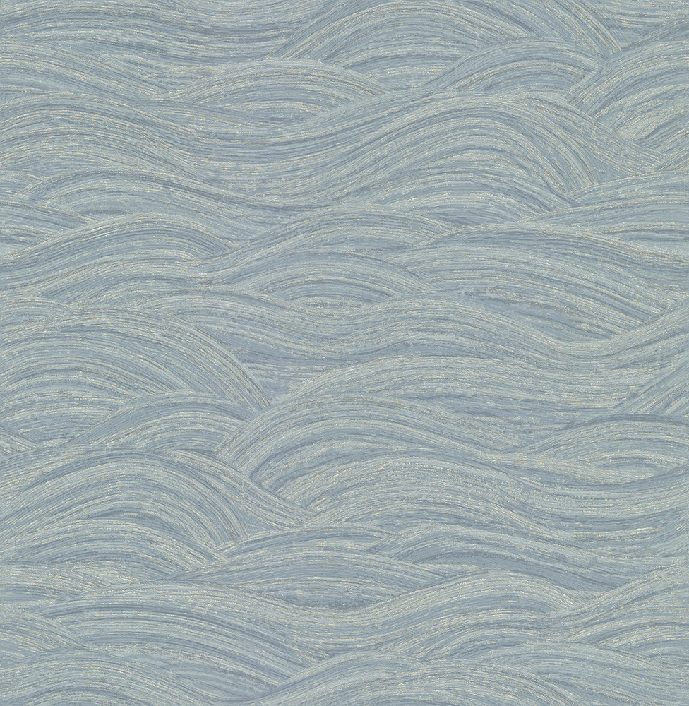 Leith Blue Zen Waves Wallpaper by A-Street Prints Dimensions Covers about 57.5 square feet 20.9-in by 33-ft long roll Unpasted 20.9 - Fabric Carolina -