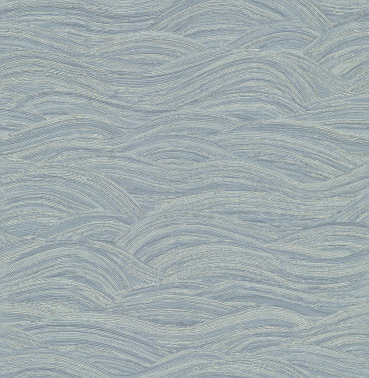 Leith Blue Zen Waves Wallpaper by A-Street Prints Dimensions Covers about 57.5 square feet 20.9-in by 33-ft long roll Unpasted 20.9 - Fabric Carolina -