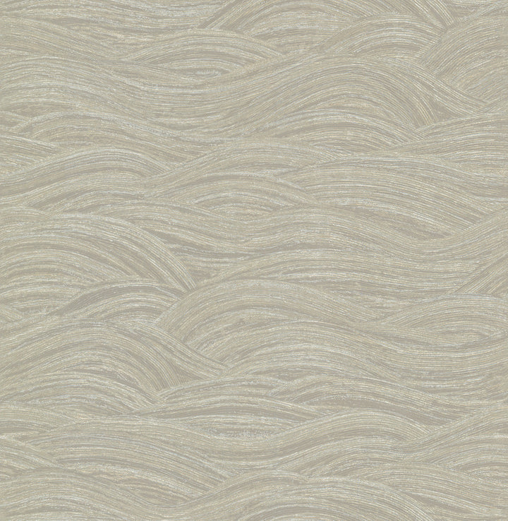 Leith Taupe Zen Waves Wallpaper by A-Street Prints Dimensions Covers about 57.5 square feet 20.9-in by 33-ft long roll Unpasted 20.9 - Fabric Carolina -