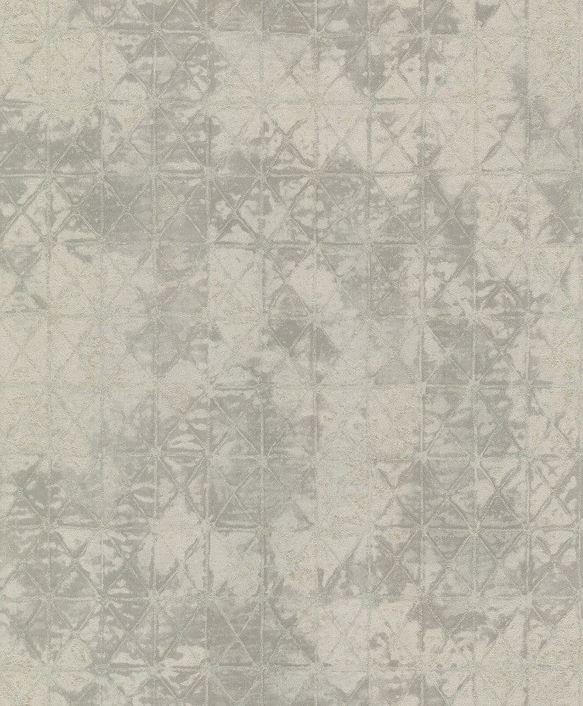 Odell Silver Antique Tiles Wallpaper by A-Street Prints Dimensions Covers about 57.5 square feet 20.9-in by 33-ft long roll Unpasted 12.6 - Fabric Carolina -