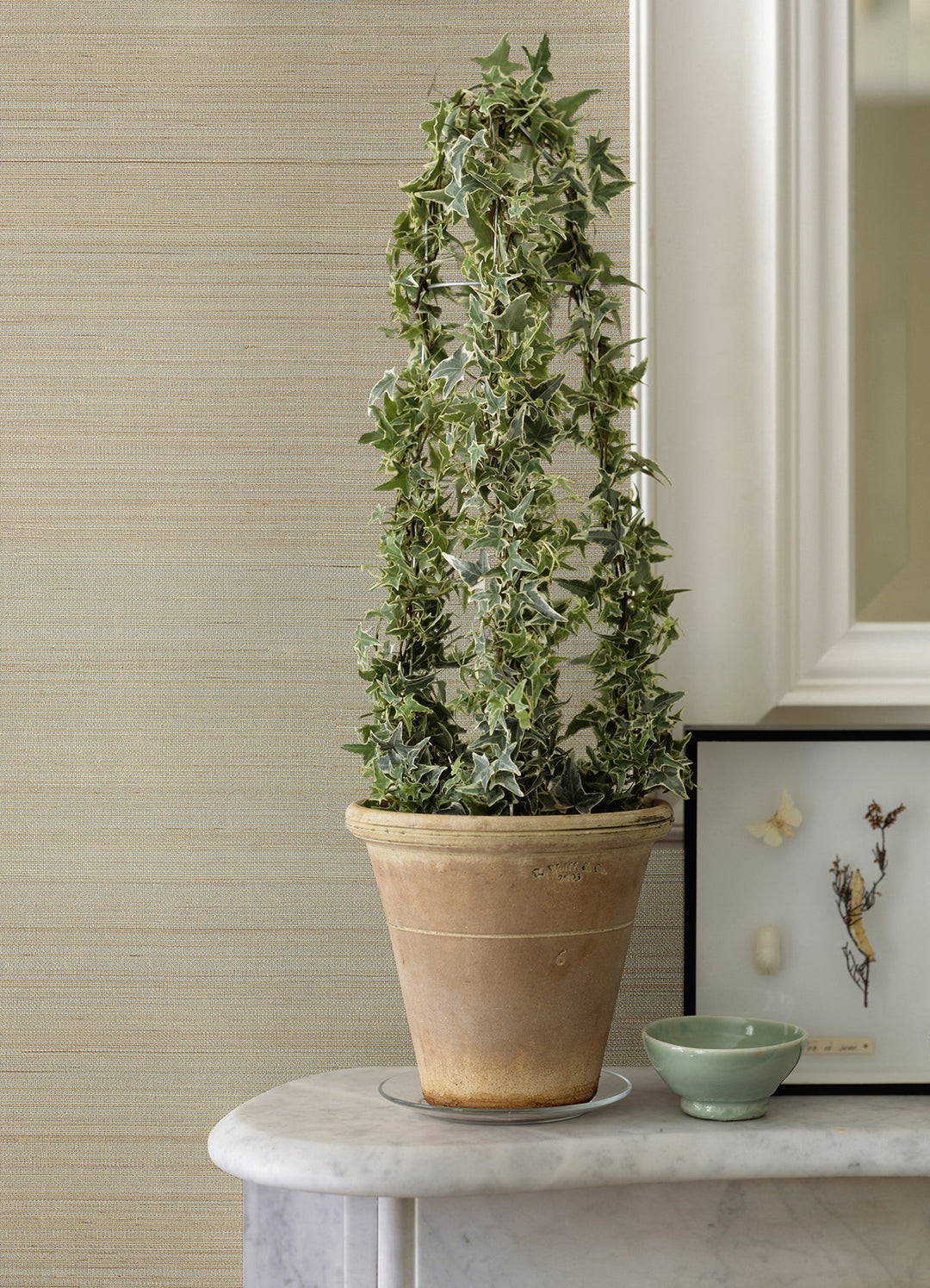 Hiromi Champagne Abaca Grasscloth Wallpaper by A-Street Prints Designer