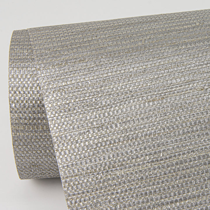 Liaohe Silver Raffia Grasscloth Wallpaper by A-Street Prints Designer