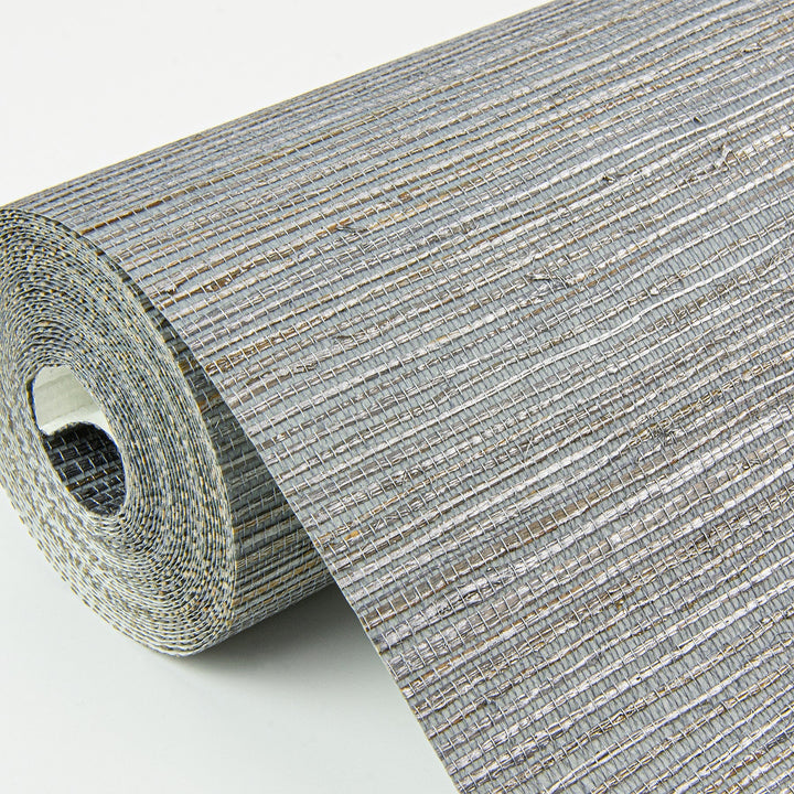 Shandong Slate Ramie Grasscloth Wallpaper by A-Street Prints Designer