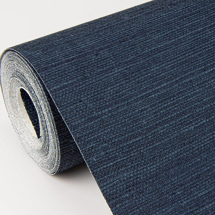 Peninsula Navy Sisal Grasscloth Wallpaper by A-Street Prints Designer