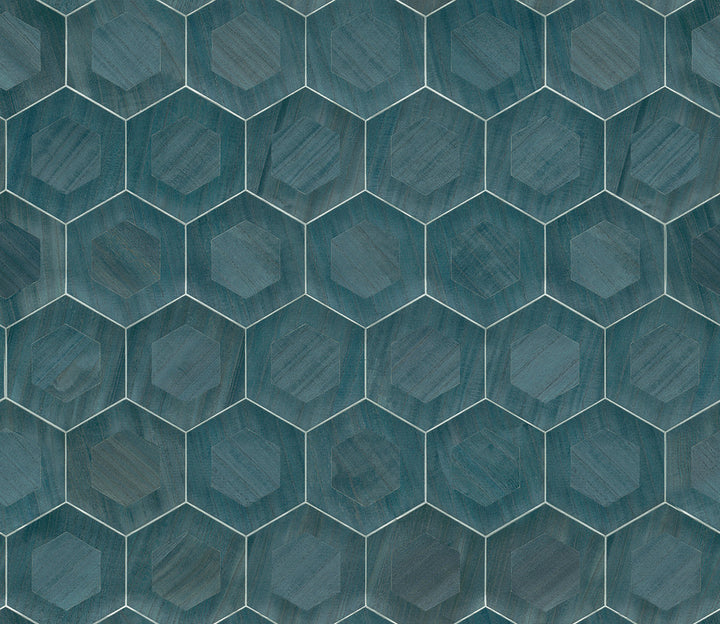 Shunan Blue Veneer Inlay Wallpaper by A-Street Prints Loom Covers about 71.6 square feet 35.8-in by 24-ft long roll Unpasted 10.4 - Fabric Carolina -